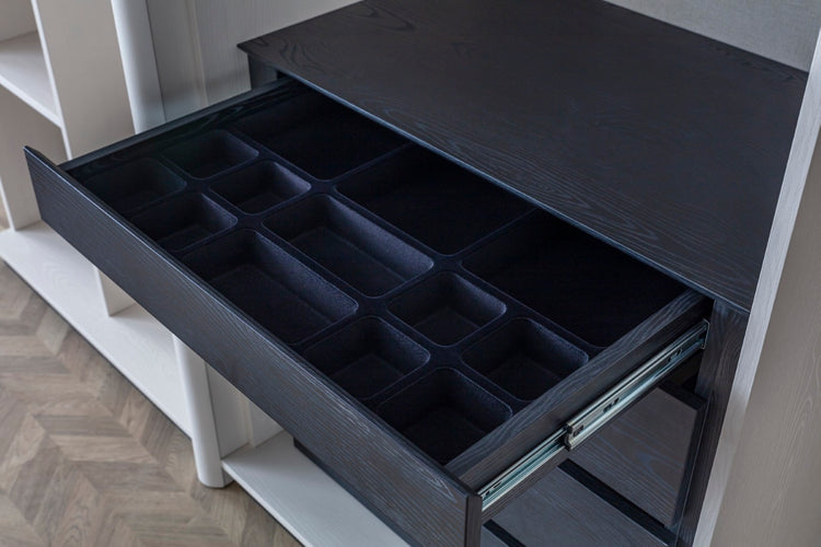 Contemporary Bed Set with Mirrored Wardrobe