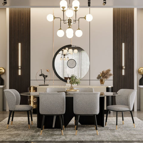 LISSY Dining Set with 8 Chairs