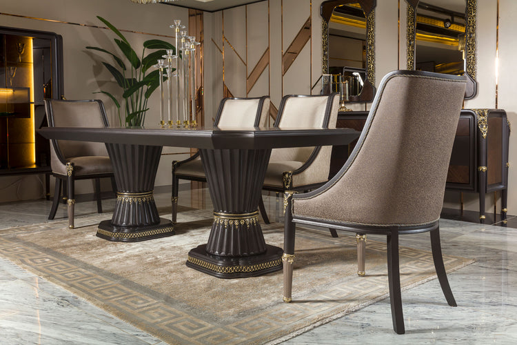 VICTORIA Modern Dining Set with Bar Cabinet – 8 Seater