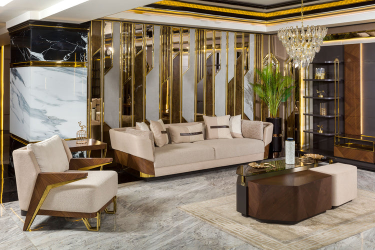 VIVALDI Luxury Sofa Set (3+3+1+1) with Coffee Tables