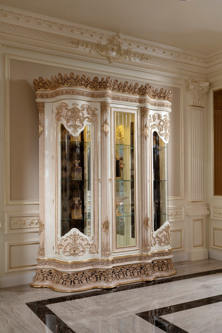 ILYADA Classic Dining Set with Console, Mirror & Showcase