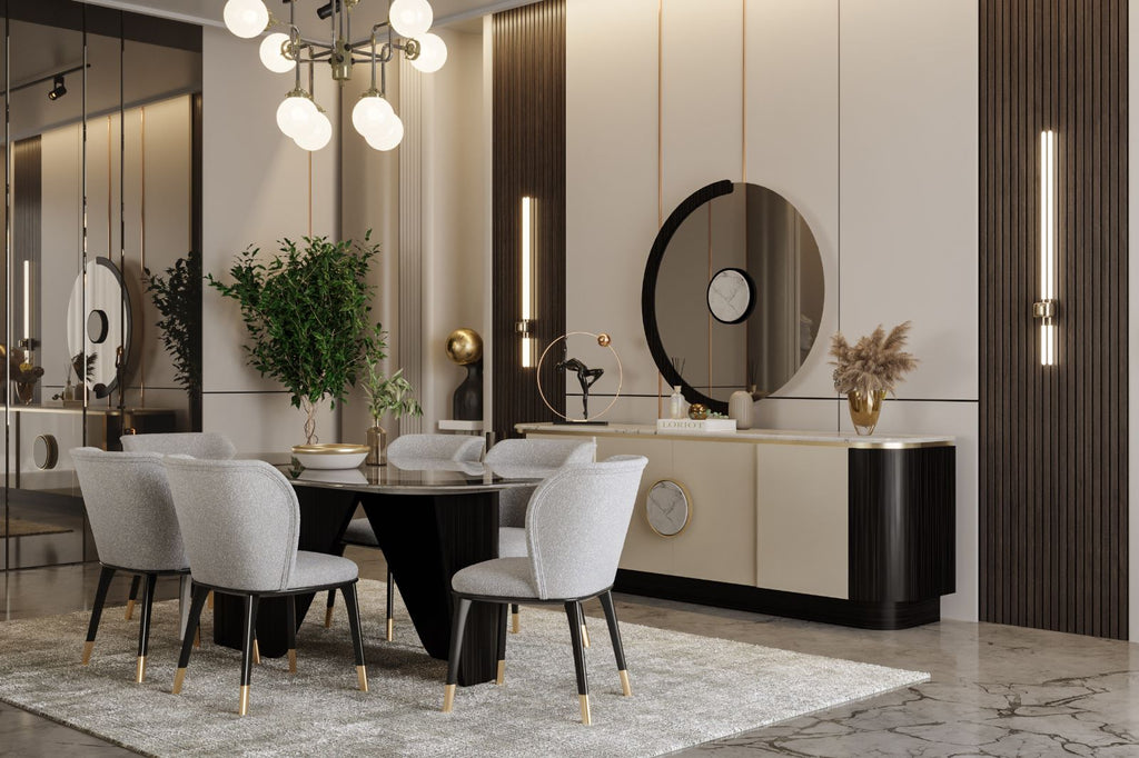 LISSY Dining Set with 8 Chairs