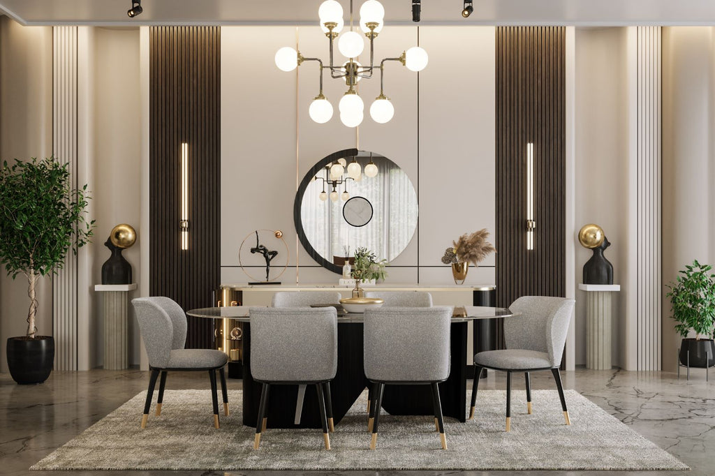 LISSY Dining Set with 8 Chairs