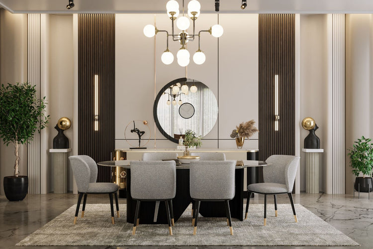 LISSY Dining Set with 8 Chairs