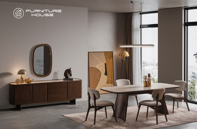ELISA modern Dining Set with Console & Mirror