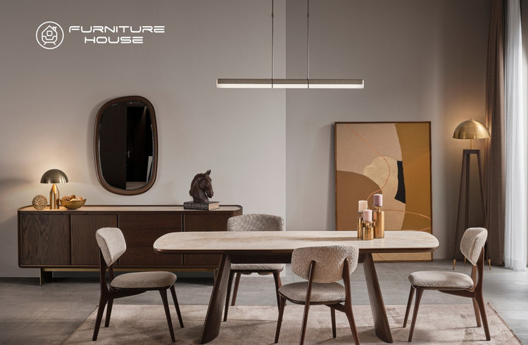 ELISA modern Dining Set with Console & Mirror