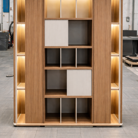 NGR165-23 Modern Office Bookshelf 3-Part with Storage – 2.6M