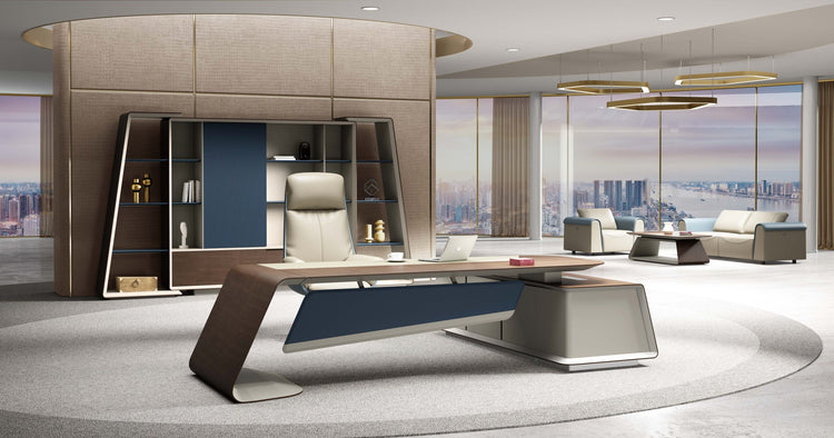 EMUC-01D-L Executive Office Desk 3.2m ,2.4m ,2.8m