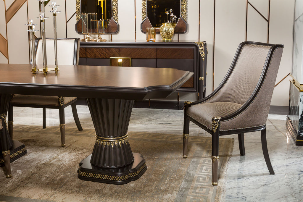 VICTORIA Modern Dining Set with Bar Cabinet – 8 Seater