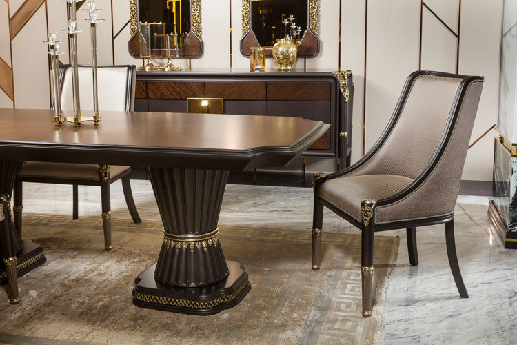 VICTORIA Modern Dining Set with Bar Cabinet – 8 Seater