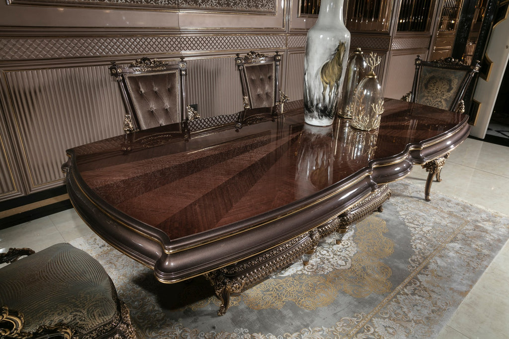 VENEDIK Classic Dining Set with Bar Cabinet