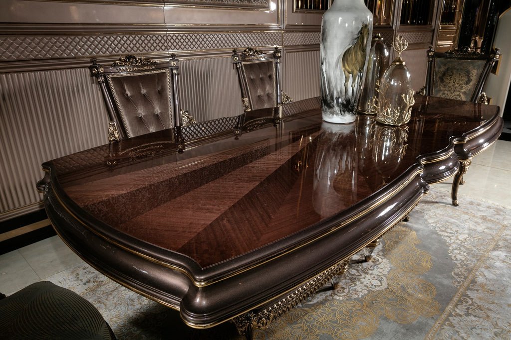VENEDIK Classic Dining Set with Bar Cabinet