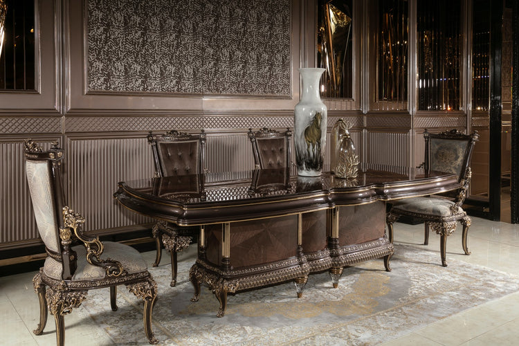 VENEDIK Classic Dining Set with Bar Cabinet