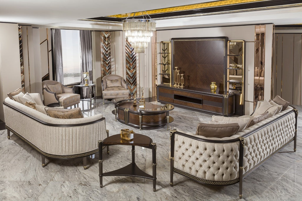 VICTORIA Luxury TV Stand with Wall Panel