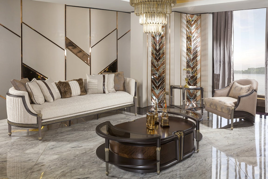 VICTORIA Luxury Sofa Set (3+3+1+1) with Coffee Tables