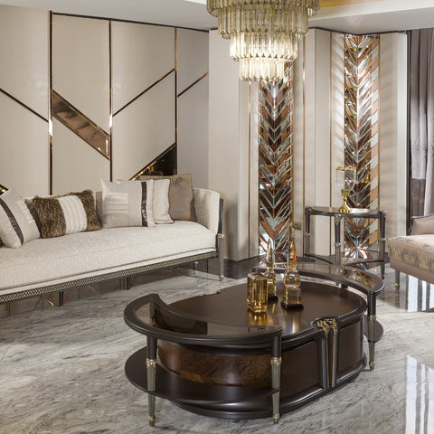 VICTORIA Luxury Sofa Set (3+3+1+1) with Coffee Tables