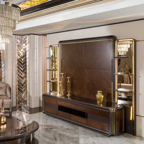 VICTORIA Luxury TV Stand with Wall Panel