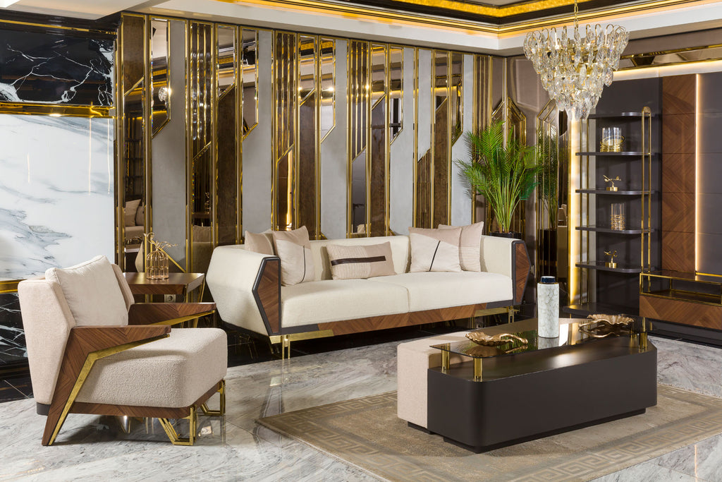 VIVALDI Luxury Sofa Set (3+3+1+1) with Coffee Tables