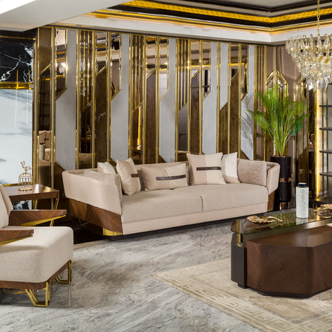VIVALDI Luxury Sofa Set (3+3+1+1) with Coffee Tables