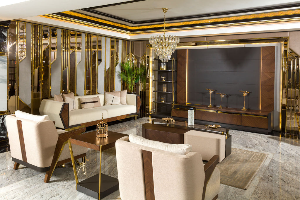 VIVALDI Luxury TV Stand with Wall Panel