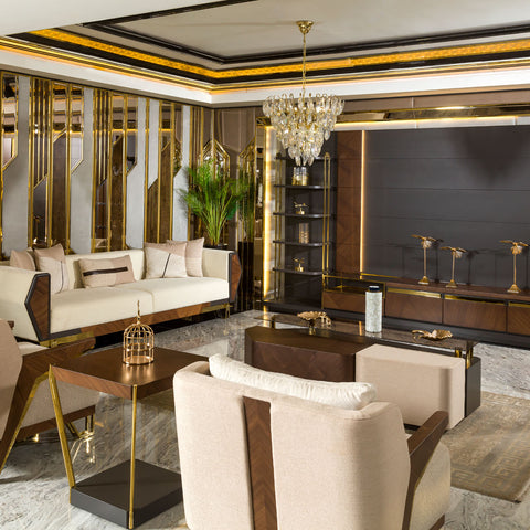 VIVALDI Luxury Sofa Set (3+3+1+1) with Coffee Tables