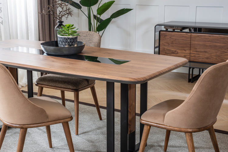 MOZART Modern Dining Set with Console & Mirror