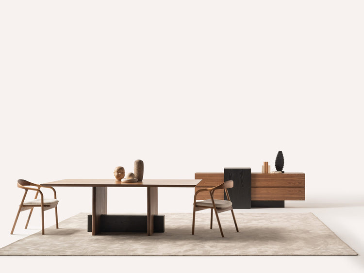 MARTIAL Modern Dining Set with Console & Mirror