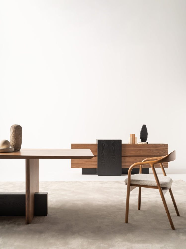 MARTIAL Modern Dining Set with Console & Mirror